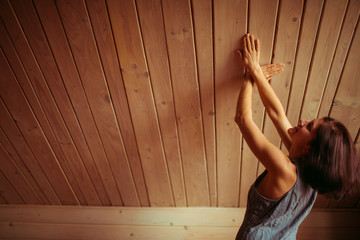 Girl with short hair in the mansard