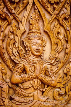 Traditional Thai Art in wood carving.