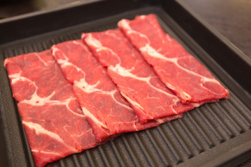 Australian meat on the tray for food background. (Select focus)