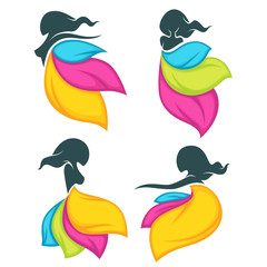 beautiful girls in bright dresses looks like a vibrant flowers f