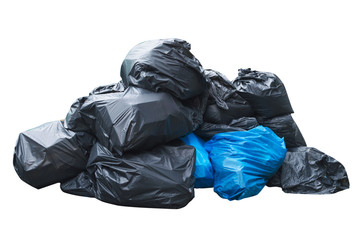 black garbage bag isolated