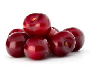 Sweet cherry berries isolated on white background cutout