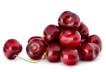 Sweet cherry berries isolated on white background cutout