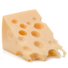 Cheese block isolated on white background cutout