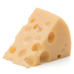 Cheese block isolated on white background cutout
