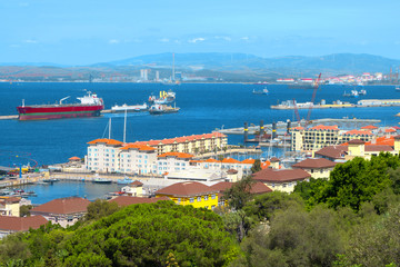 Obraz premium Gibraltar harbour district.