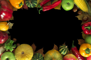 Fruits and vegetables frame