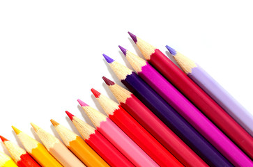 Fototapeta premium Color pencils on white background