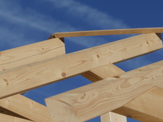house-building wood roof