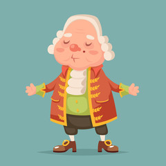 Noble medieval aristocrat mascot cartoon design vector illustration