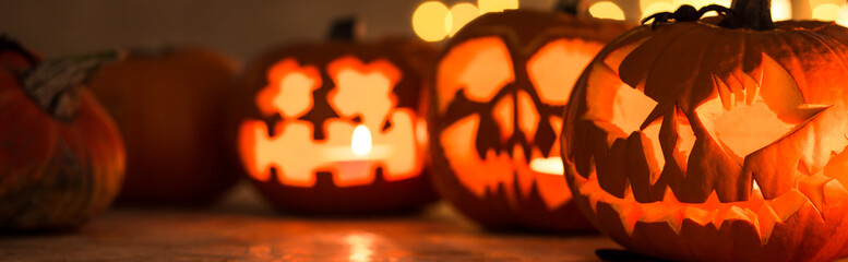 Carved halloween pumpkins