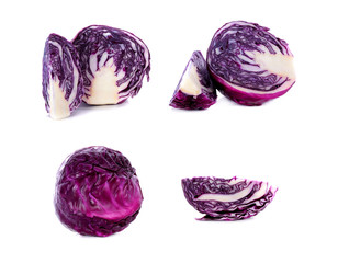 Fototapeta premium Purple cabbage isolated on white background