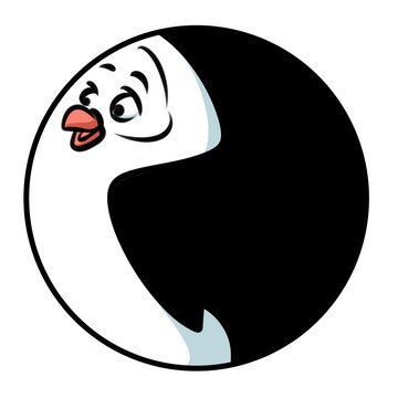 Ball character penguin cartoon illustration isolated image 


