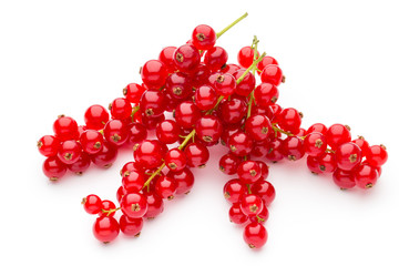 Red Currant close up isolated on white.