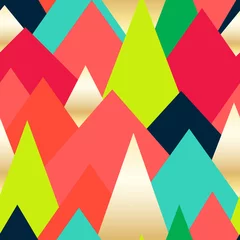 Papier Peint photo Montagnes Abstrait sans couture avec des Triangles de couleur. Modèle de cirque. Illustration vectorielle