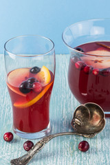 Homemade cranberry apple cider.