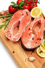 Fresh Raw Salmon Red Fish Steak