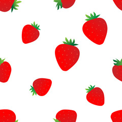 Seamless pattern with strawberry. Summer vector  background.