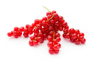 Red Currant close up isolated on white.
