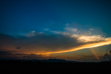 Mountain lake and beautiful clouds