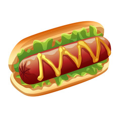 Hot dog with lettuce