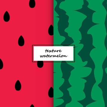 Set of watermelon texture. Seamless vector background