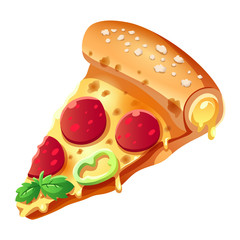 Slice of pepperoni pizza