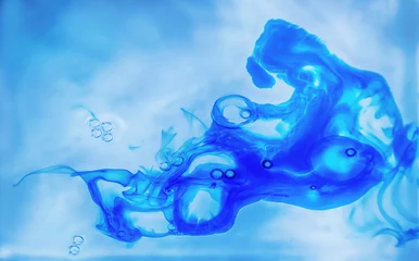 Crédence de cuisine en verre imprimé Cristaux L& 39 eau bleue abstraite tourbillonne