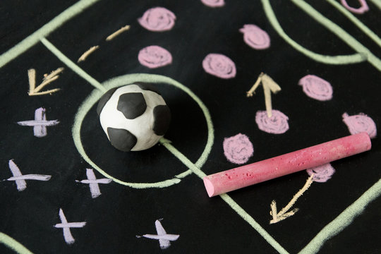football plan on chalk board