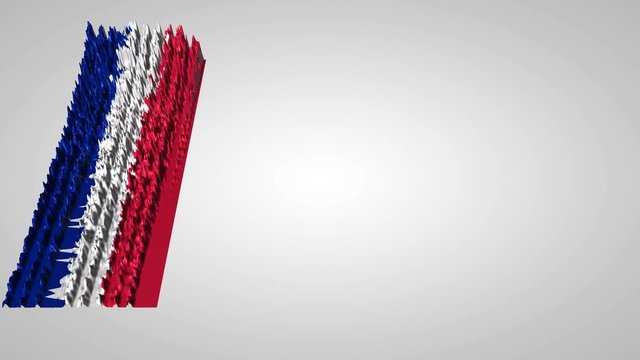 3d sound wave chart textured with the French flag which can be used with national anthem (which you can find here: https://en.wikipedia.org/wiki/List_of_national_anthems)