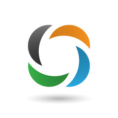 Abstract icon of four elements.