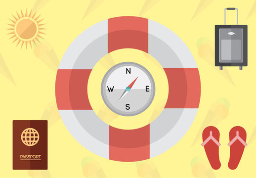 Vacation and Travel Icon Set