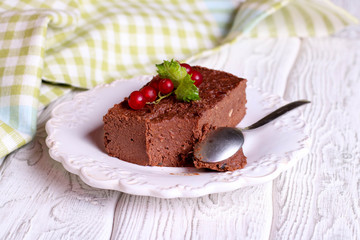 chocolate pie and red currant