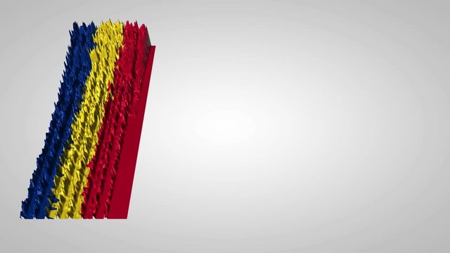 3d sound wave chart textured with the Romanian flag which can be used with national anthem (which you can find here: https://en.wikipedia.org/wiki/List_of_national_anthems)