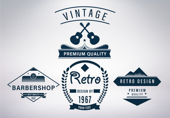 Retro Logo Set - Powered by Adobe