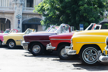 Fototapeta na wymiar Colorful American Classic car on the street in Havana Cuba