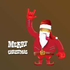 vector biker santa claus with smoking pipe.