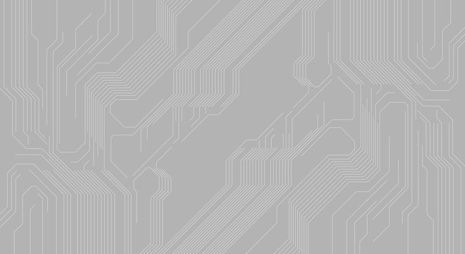 Grey abstract background with hi-tech circuit board chip