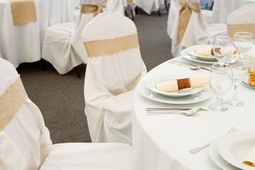 restaurant table set