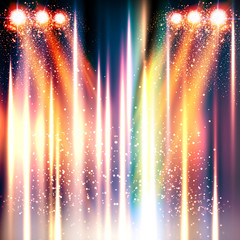 stage, light, spotlights shining background easy all editable