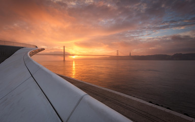 View over Lisbon with a beautiful sunrise - 123919615