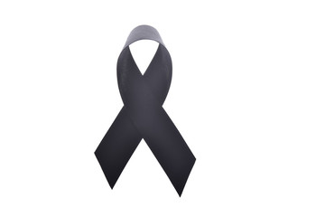 Black ribbon,black ribbon for mourning isolateed on white background