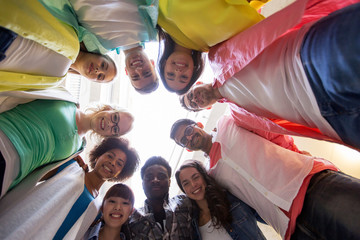 Fototapeta premium group of international students standing in circle