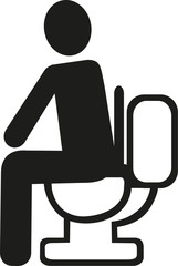 Man sitting on a toilet