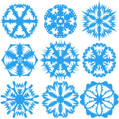 Set of snowflakes on a white background. Vector illustration