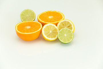 View of the fresh citrus fruits .