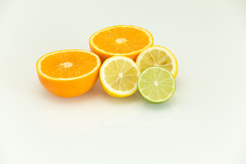 View of the fresh citrus fruits .