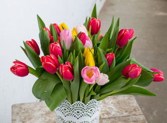 Fresh bouquet of tulips