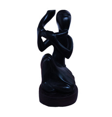 African ebony statue on a white background