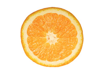 Brilliant juicy fresh orange on a white background